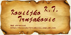 Koviljko Trnjaković vizit kartica